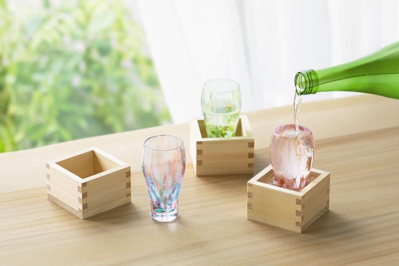 Tsugaru Sake Cup & Masu in Spring Haze-zoom-
