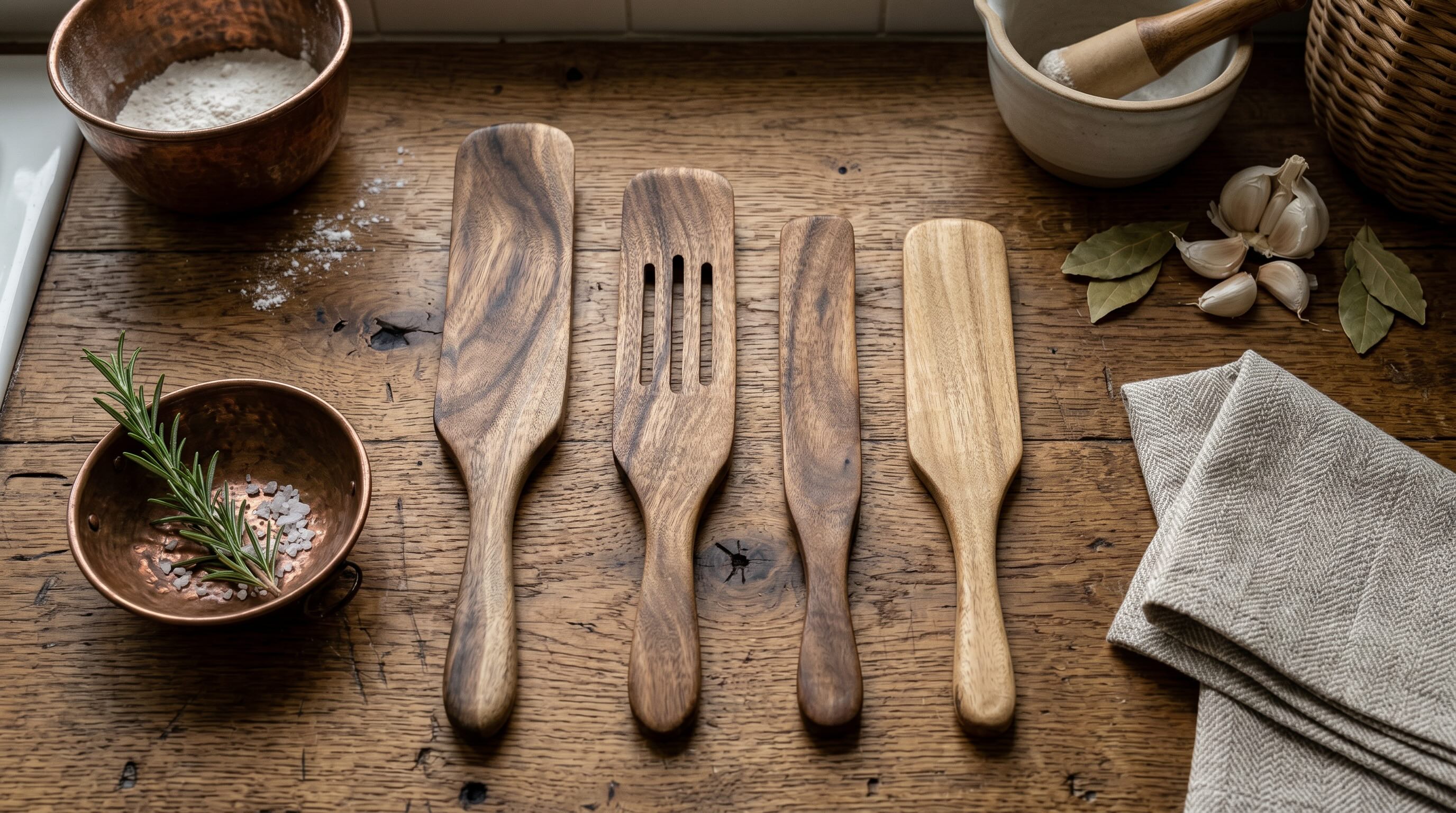 Wooden Spurtle | Teak Wood Kitchen Tool