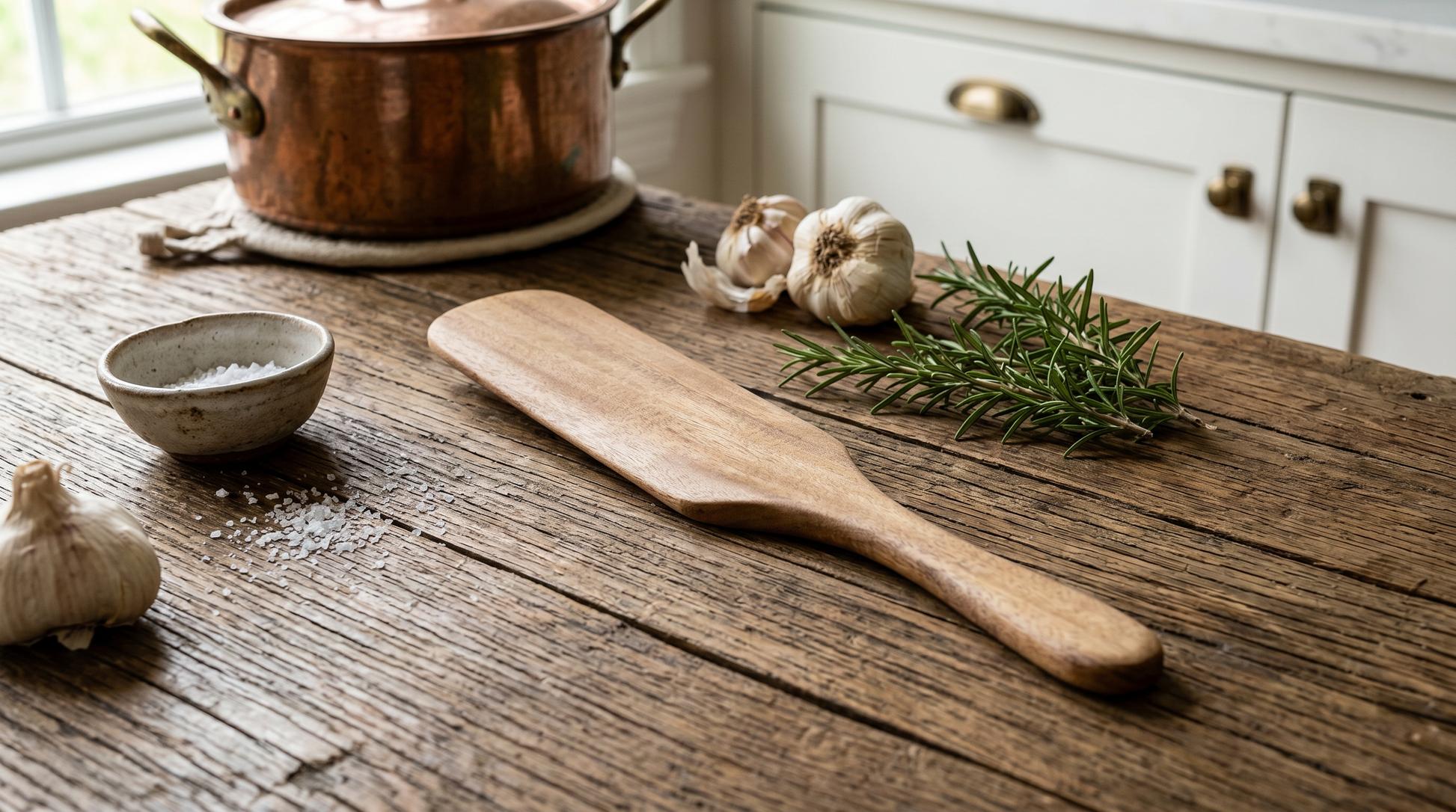 Wooden Spurtle | Teak Wood Kitchen Tool-5