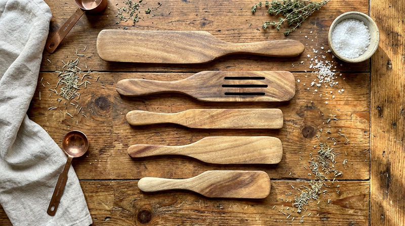 Wooden Spurtle | Teak Wood Kitchen Tool-zoom-