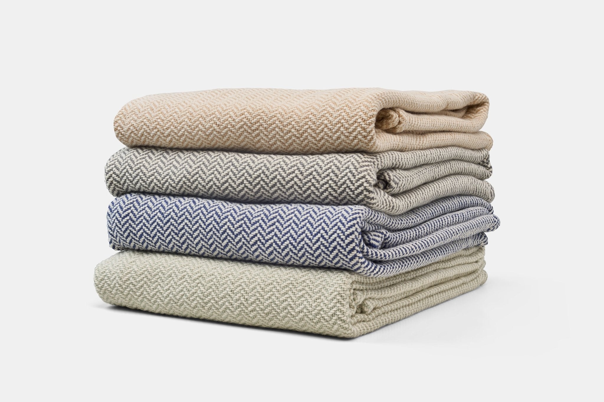 Herringbone Weave Cotton Blanket - Aware House - American Blossom Linens -