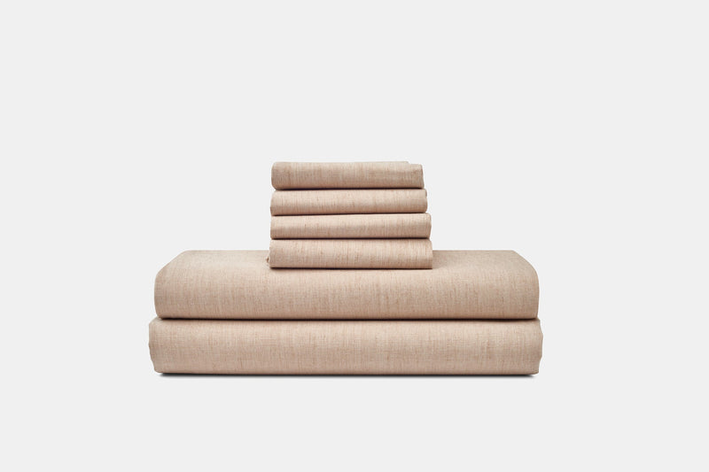 Natural Colored Cotton Bed Sheet Set-zoom-