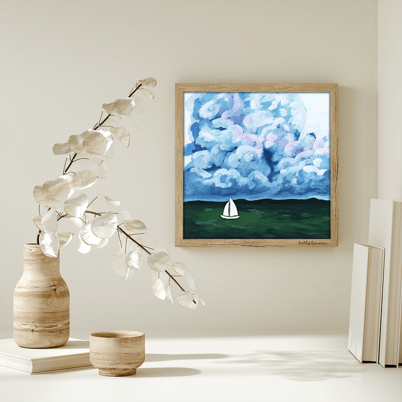 Stormy Green Seascape Painting | Fine Art Print-zoom-