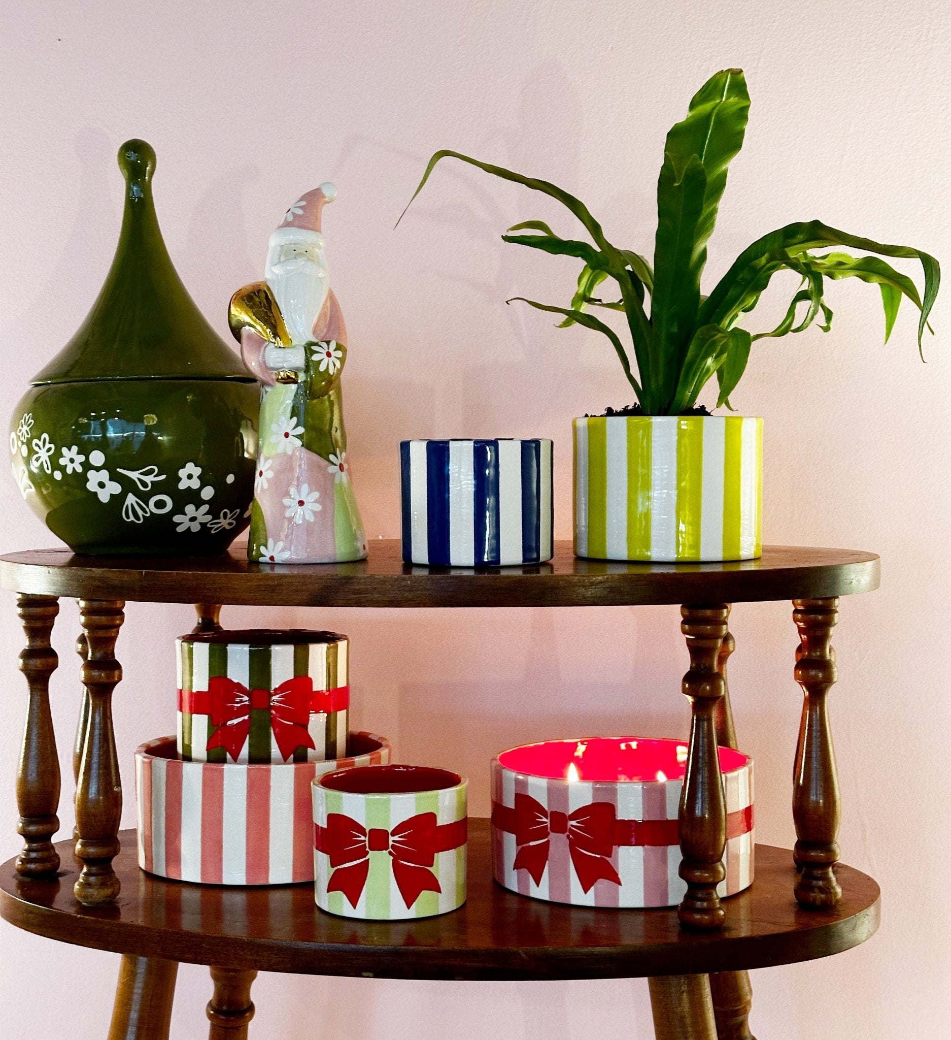 Big Top Stripes Candle & Vase - Aware House