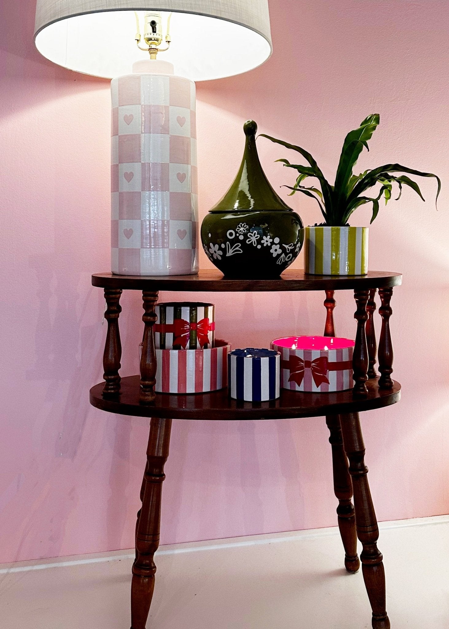 Big Top Stripes Candle & Vase - Aware House