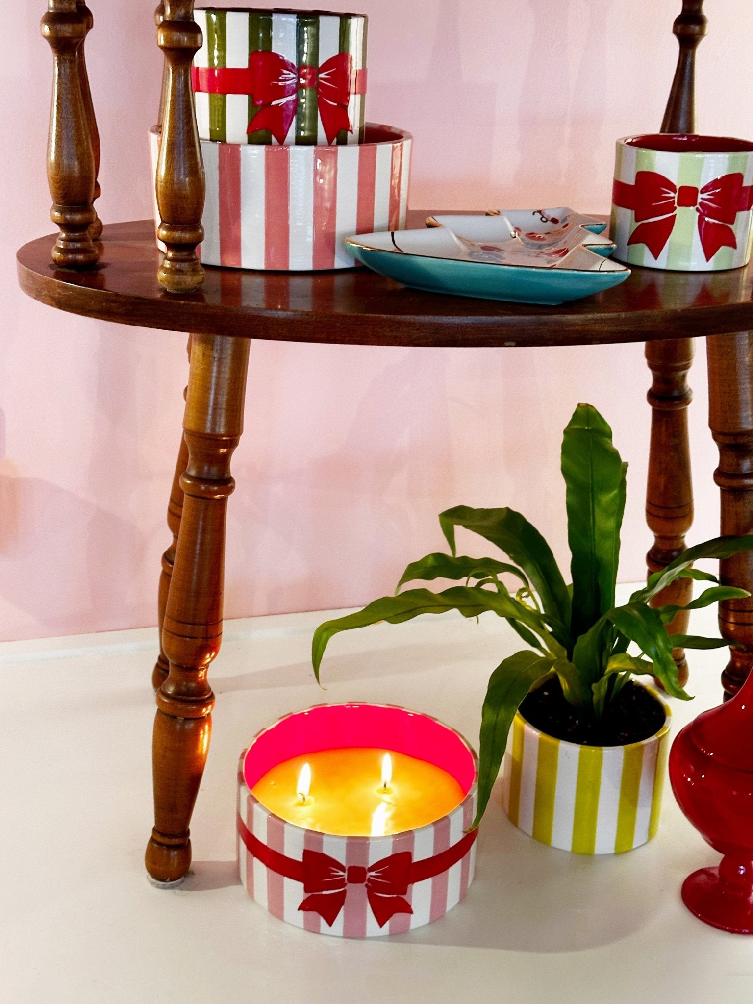Big Top Stripes Candle & Vase - Aware House