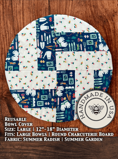Large Reusable Cotton Bowl Cover | Eco - Friendly Kitchen Cover - Aware House - Five Oaks Farm - 