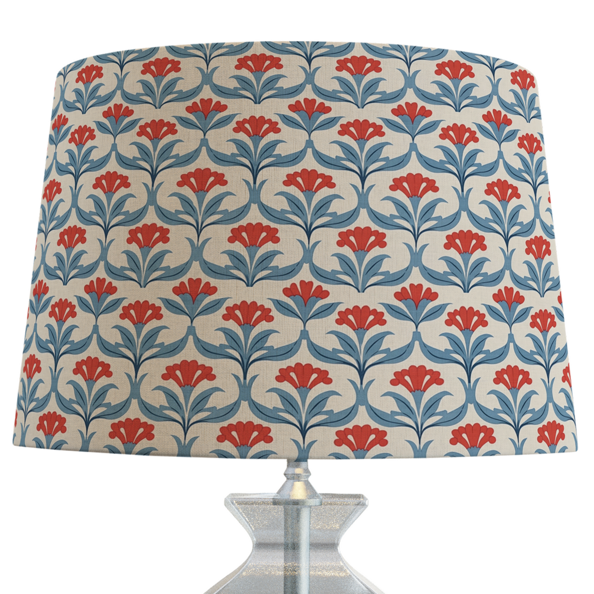 Blue Floral Patterned Lampshade in WESTPORT-zoom-1