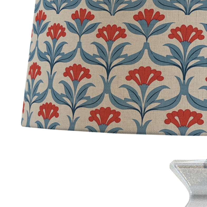 Blue Floral Patterned Lampshade in WESTPORT-zoom-6