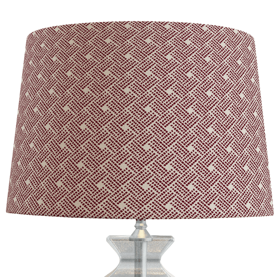 Red Patterned Lampshade in HAVEN - Aware House - Noble Winter -