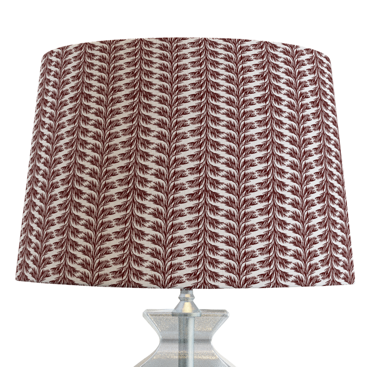 Red Patterned Lampshade in SABAL STRIPE-1