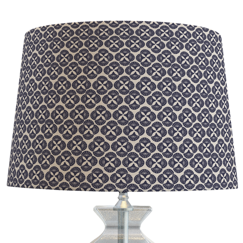 Navy Blue Patterned Lampshade in SEA STAR-zoom-