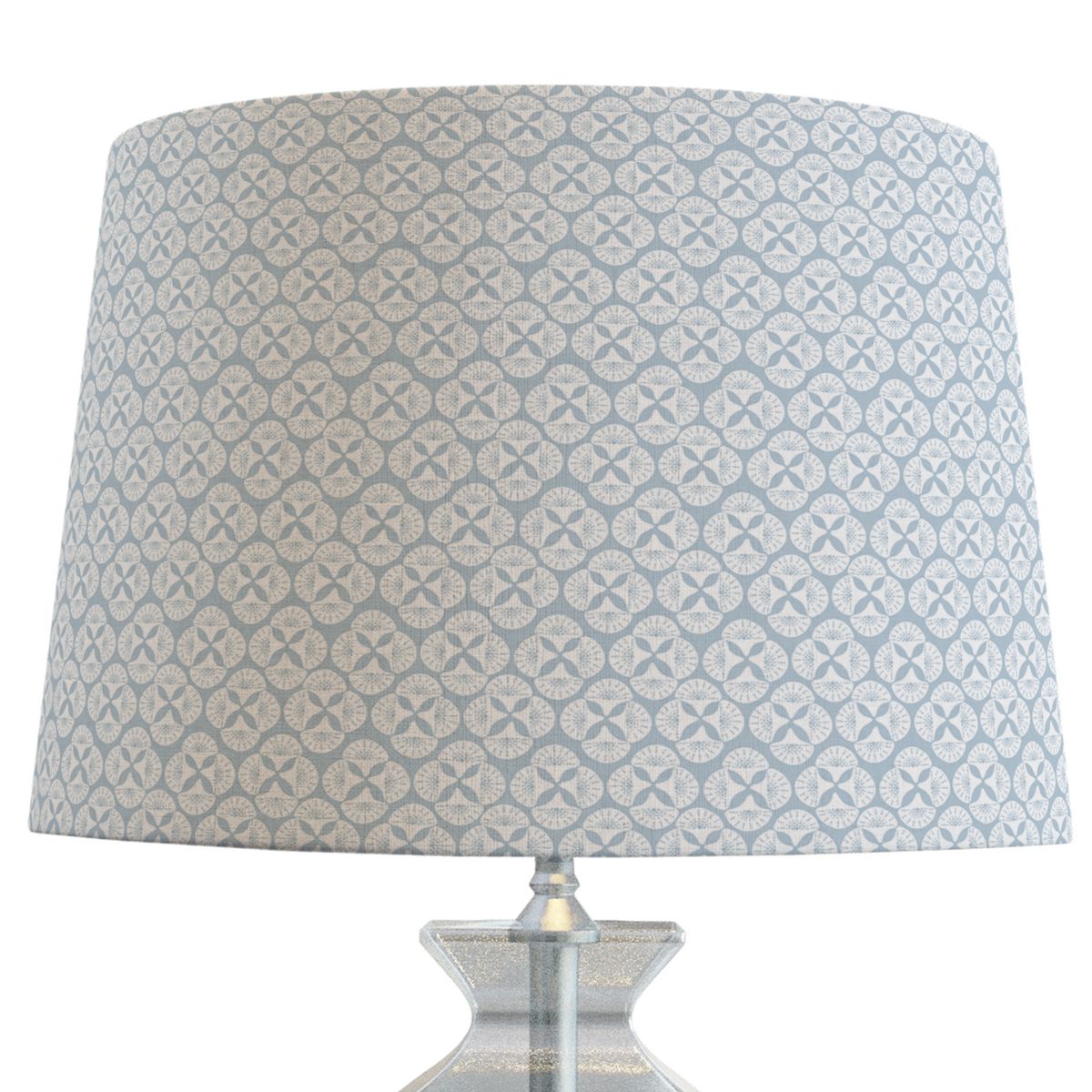 Sky Blue Patterned Lampshade in SEA STAR-zoom-1