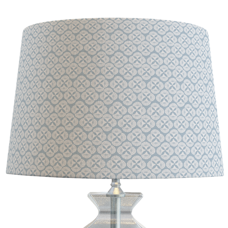 Sky Blue Patterned Lampshade in SEA STAR-zoom-