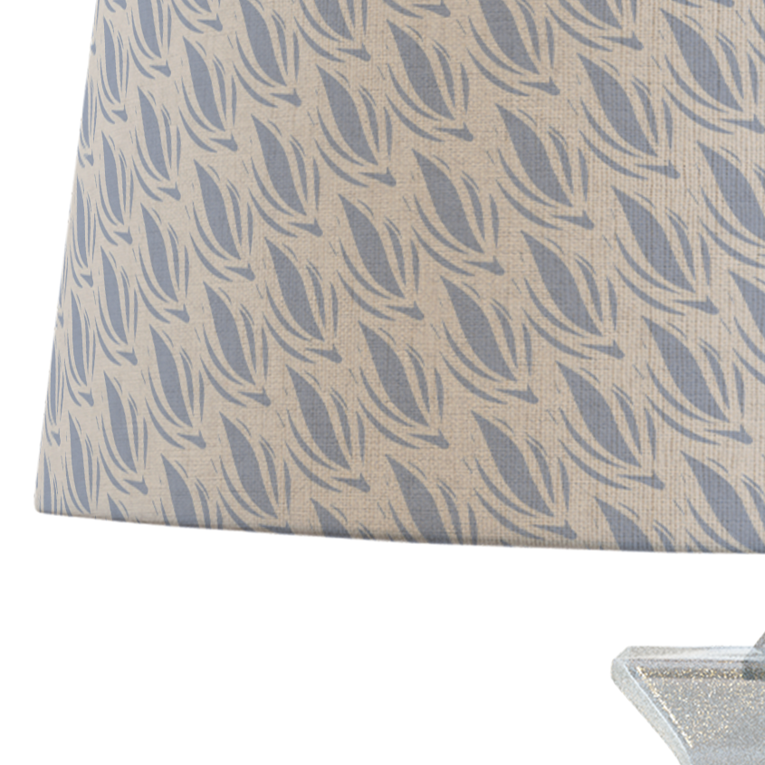 French Blue Patterned Lampshade in CACAO-3