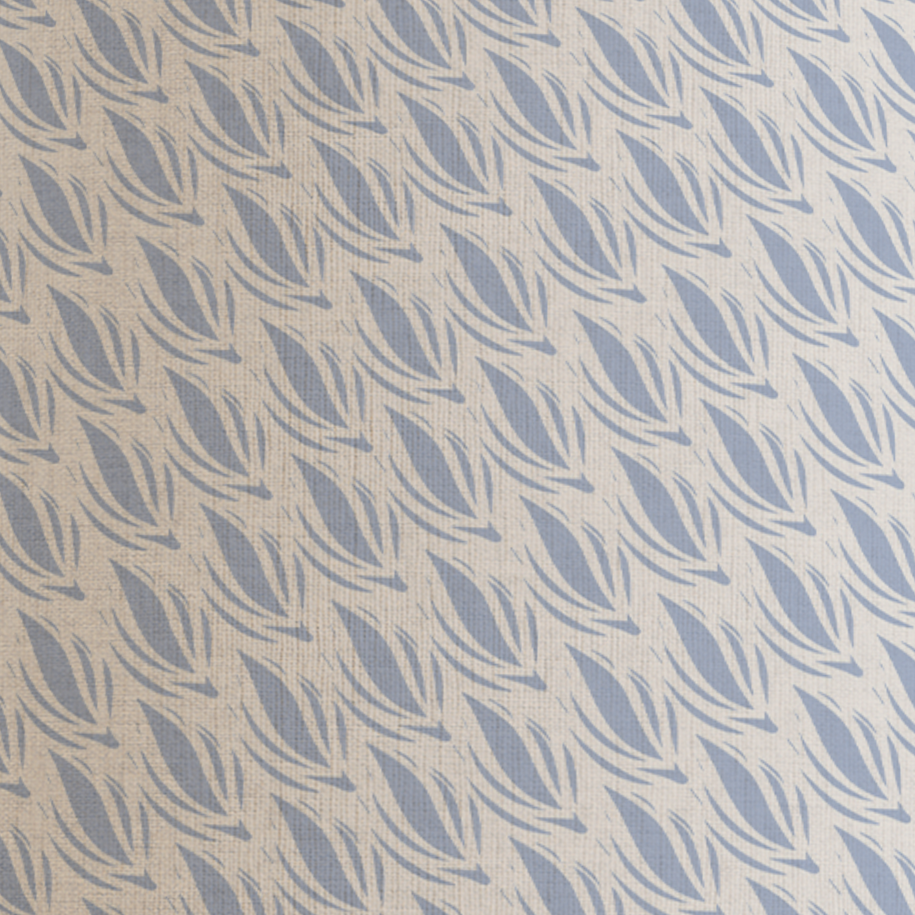 French Blue Patterned Lampshade in CACAO-zoom-2
