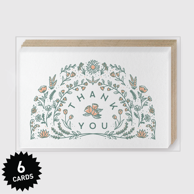 Thank You Flowers Greeting Card | Box of 6-zoom-