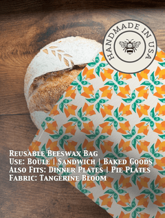 Beeswax Bread Bag | Reusable Cotton Food Storage Bag - Aware House - Five Oaks Farm -