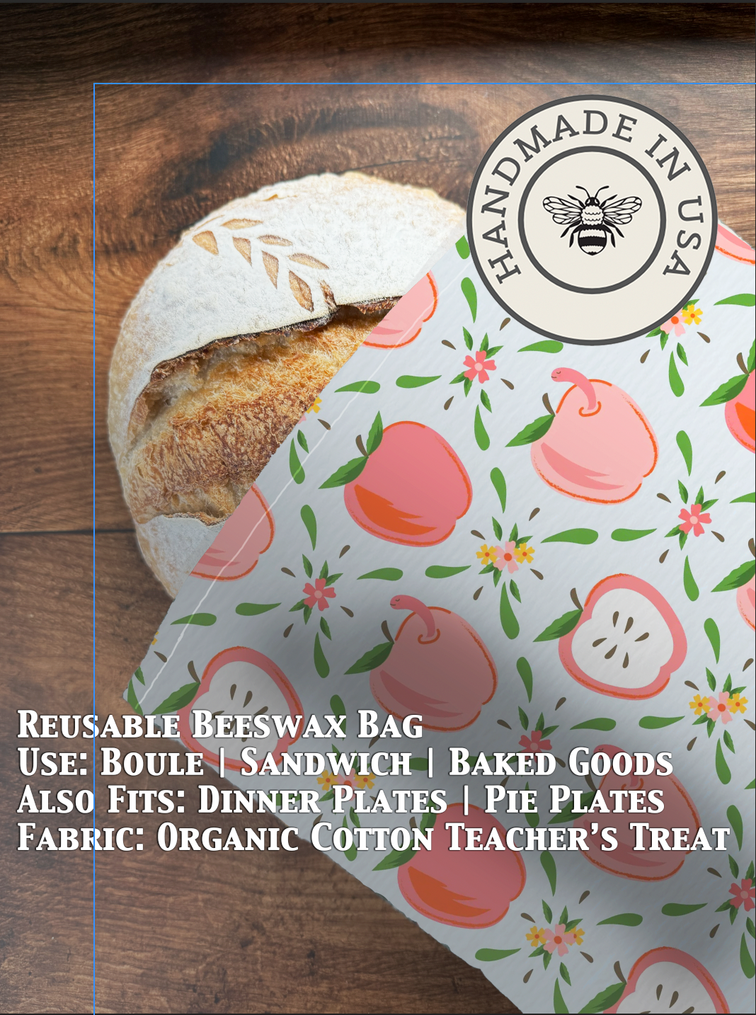 Beeswax Bread Bag | Reusable Cotton Food Storage Bag-71