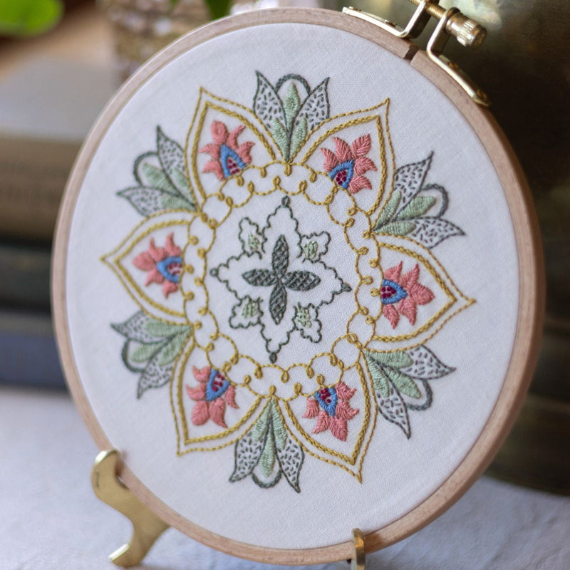 Thessaly Floral embroidery hoop kit or transfer-zoom-