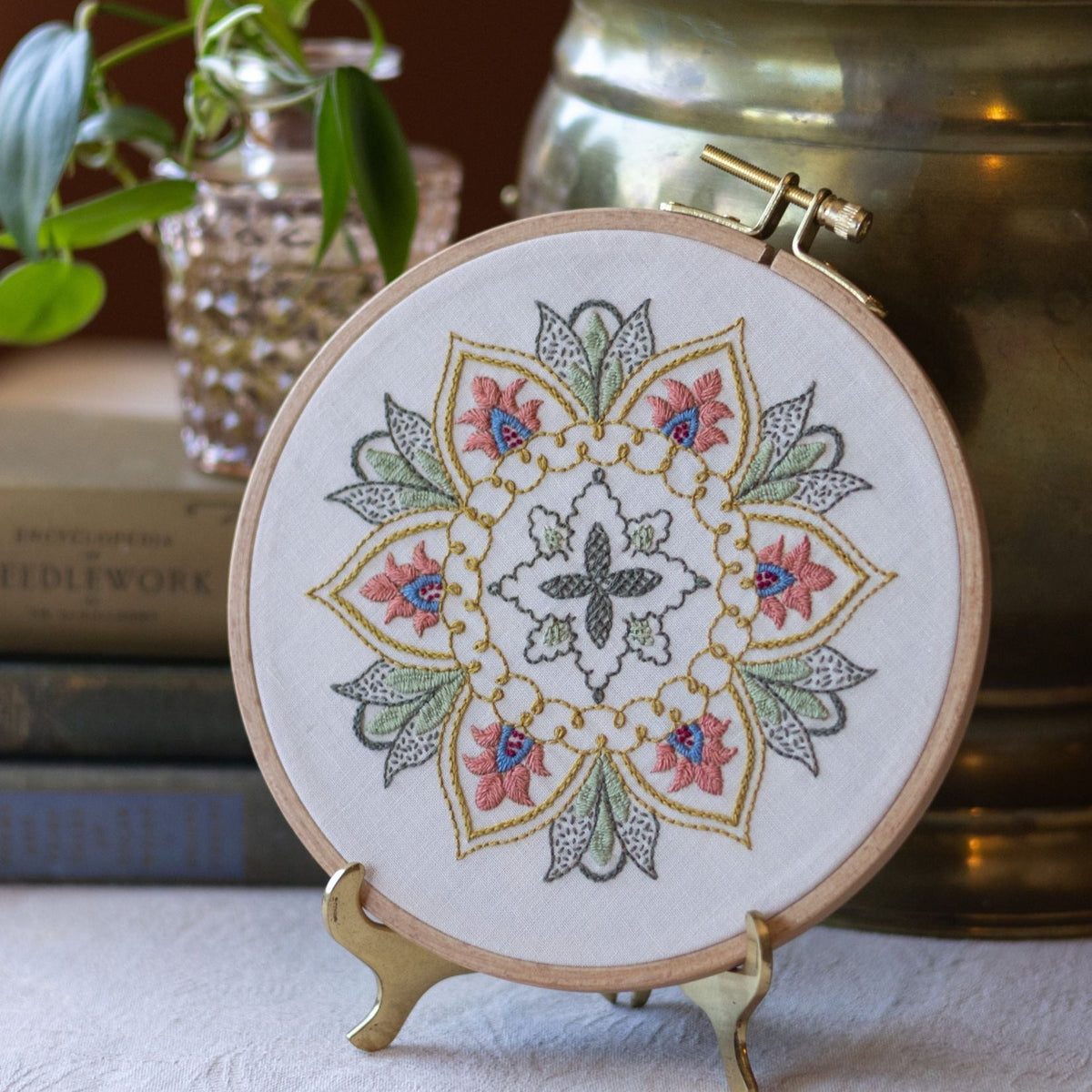 Thessaly Floral embroidery hoop kit or transfer-1