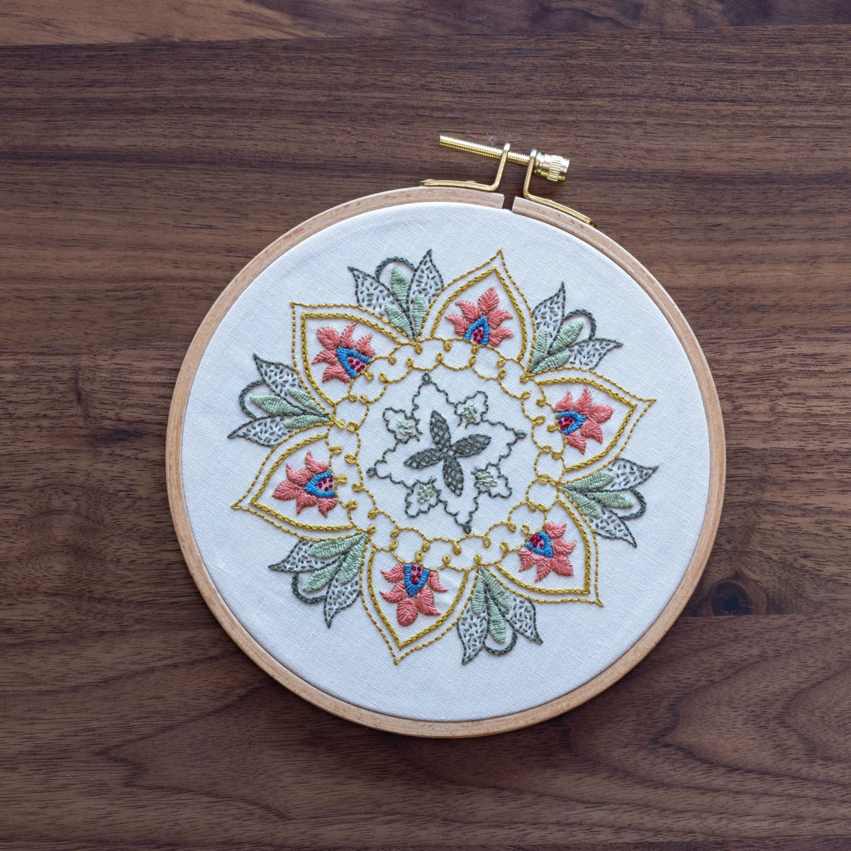 Thessaly Floral embroidery hoop kit or transfer-2