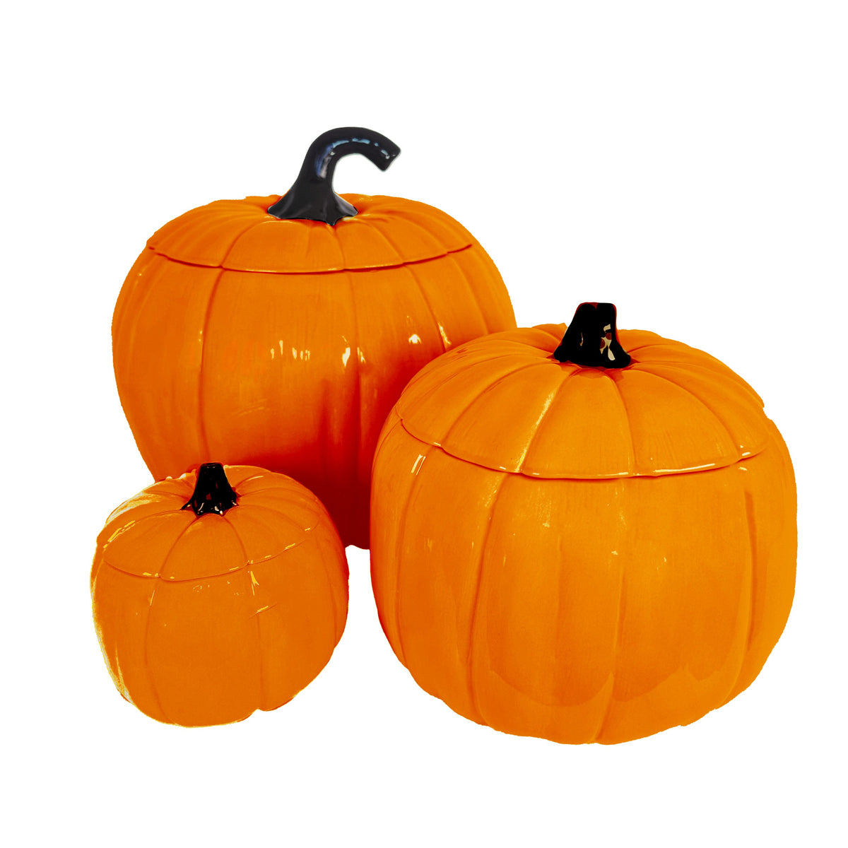 Solid Tiki Orange Pumpkin Jars-zoom-1