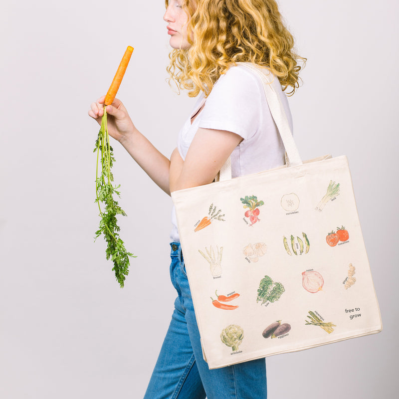 Free to Grow (Veggies) Tote Bag-zoom-