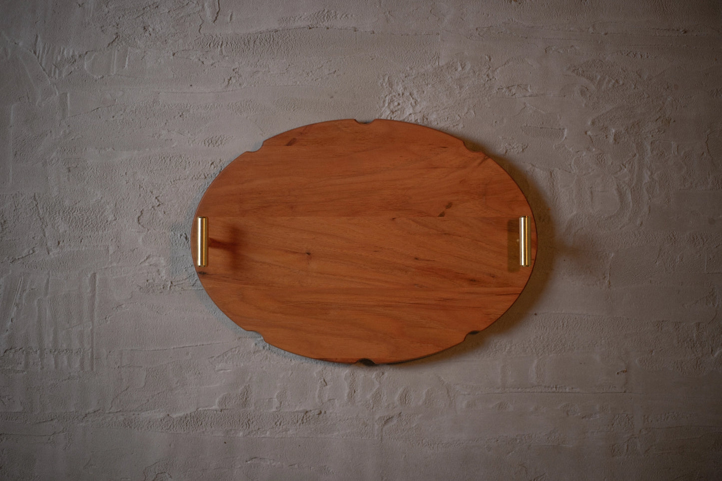 Hickory Tray with Brushed Brass Handles