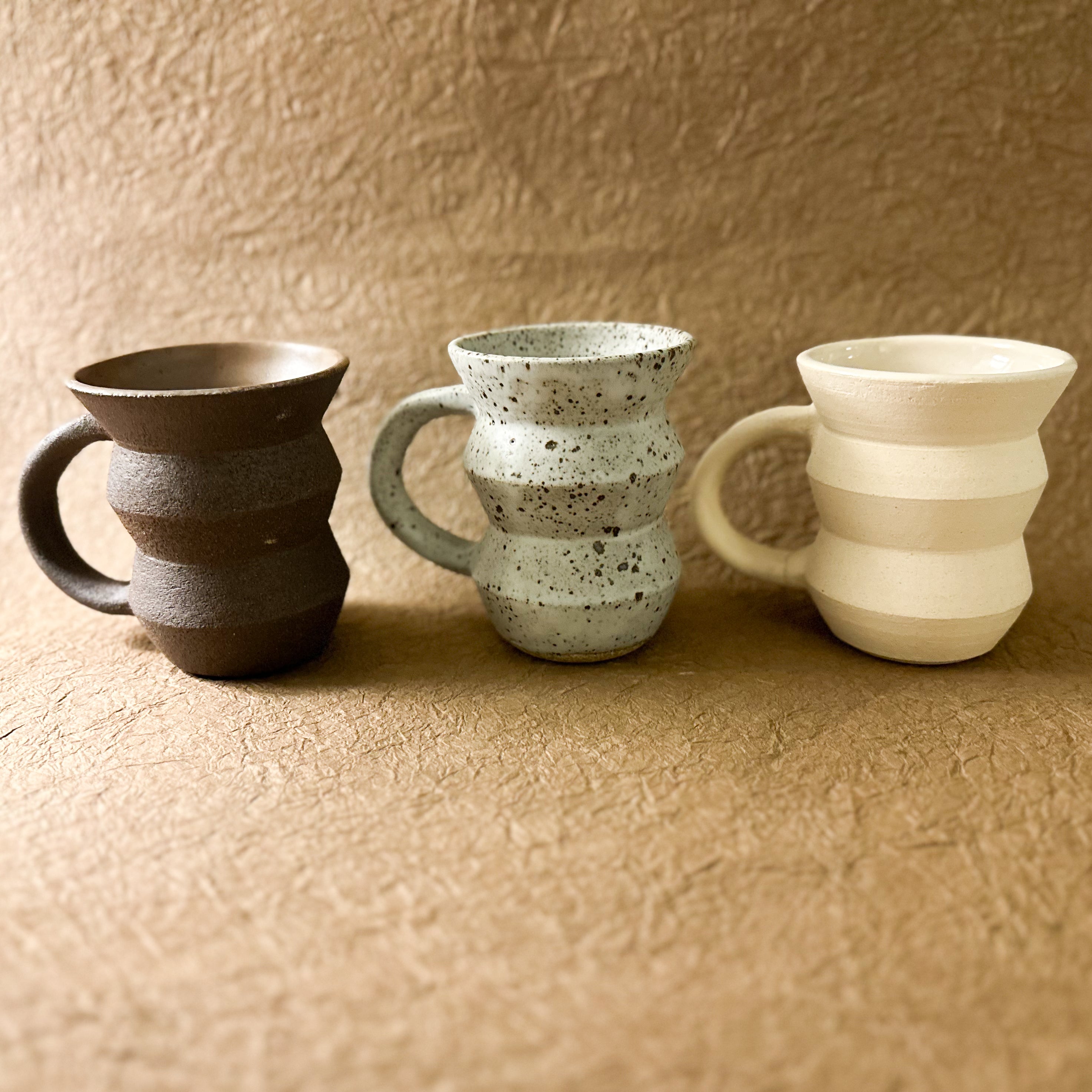 Handmade Angled Ceramic Mug | Ergonomic Stoneware Mug for Coffee & Tea-zoom-3
