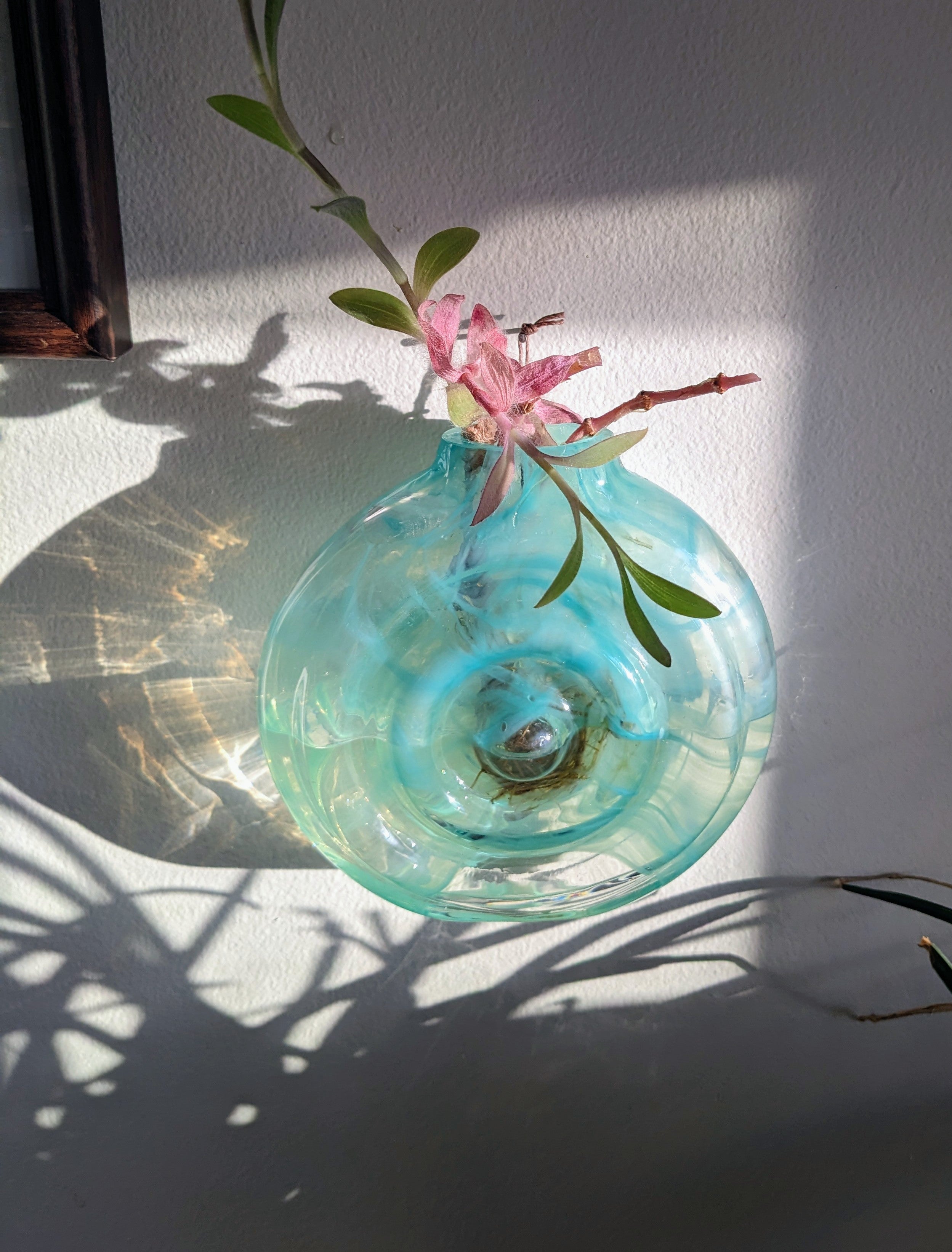 Turquoise Hanging Ripple Vase-zoom-5