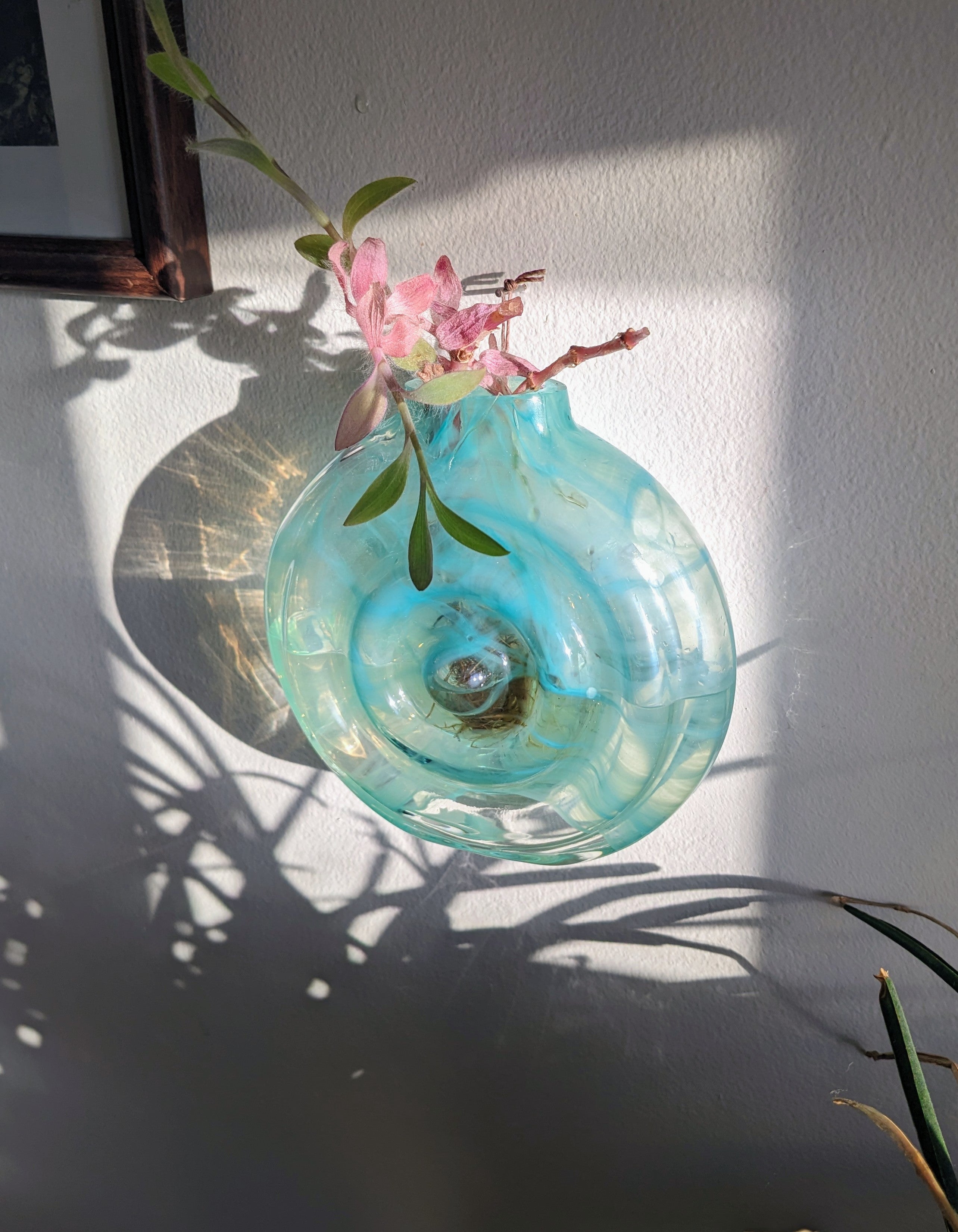 Turquoise Hanging Ripple Vase-zoom-4