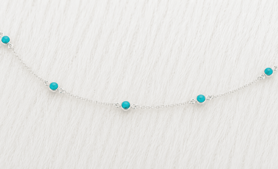 December Birthstone Turquoise Bracelet | Sterling Silver Gemstone Jewelry - Aware House