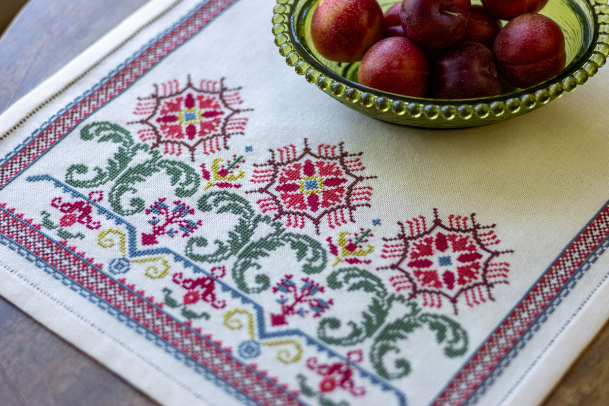 Tuscan Bergamot cross stitch folk embroidery kit-5