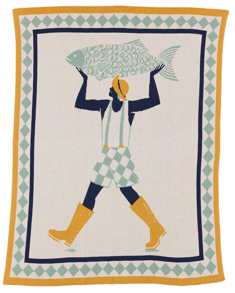 Un Beau Poisson Throw Blanket-zoom-