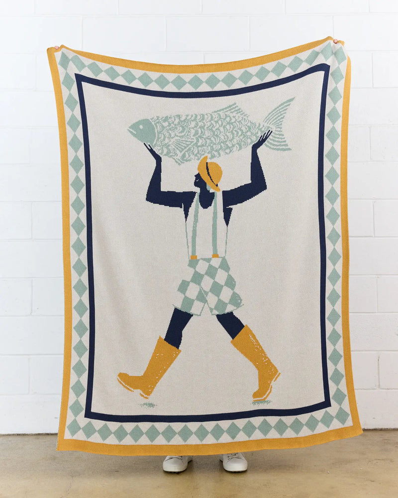 Un Beau Poisson Throw Blanket-zoom-