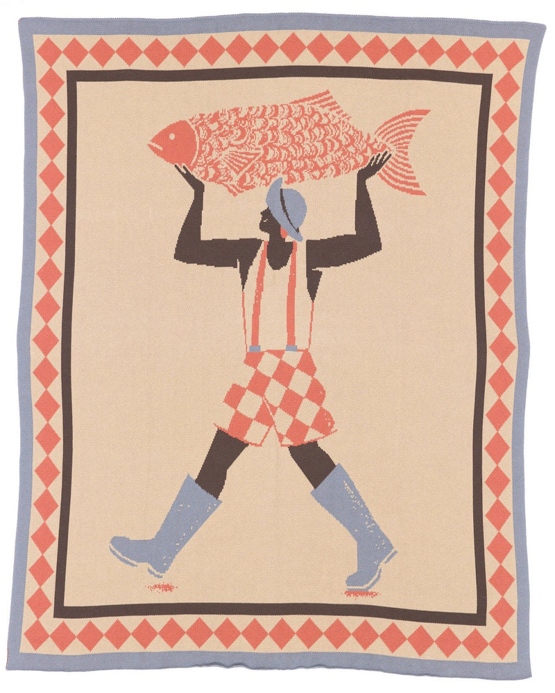 Un Beau Poisson Throw Blanket-zoom-