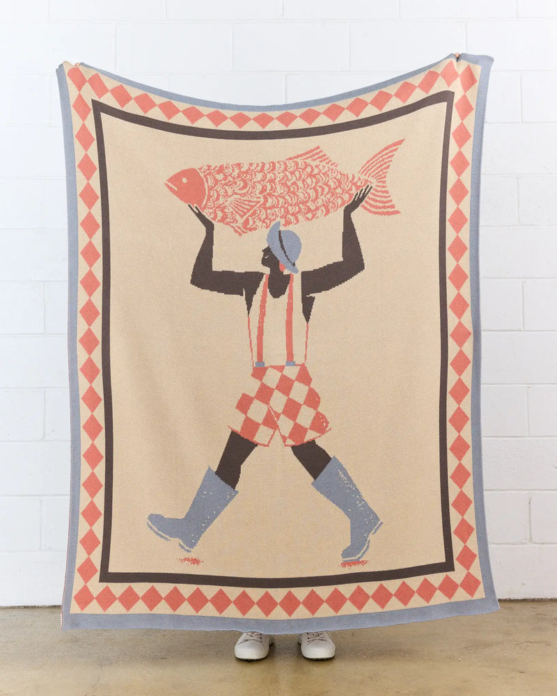 Un Beau Poisson Throw Blanket-zoom-