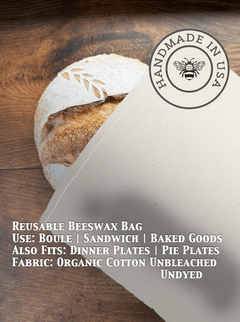 Beeswax Bread Bag | Reusable Cotton Food Storage Bag - Aware House - Five Oaks Farm -