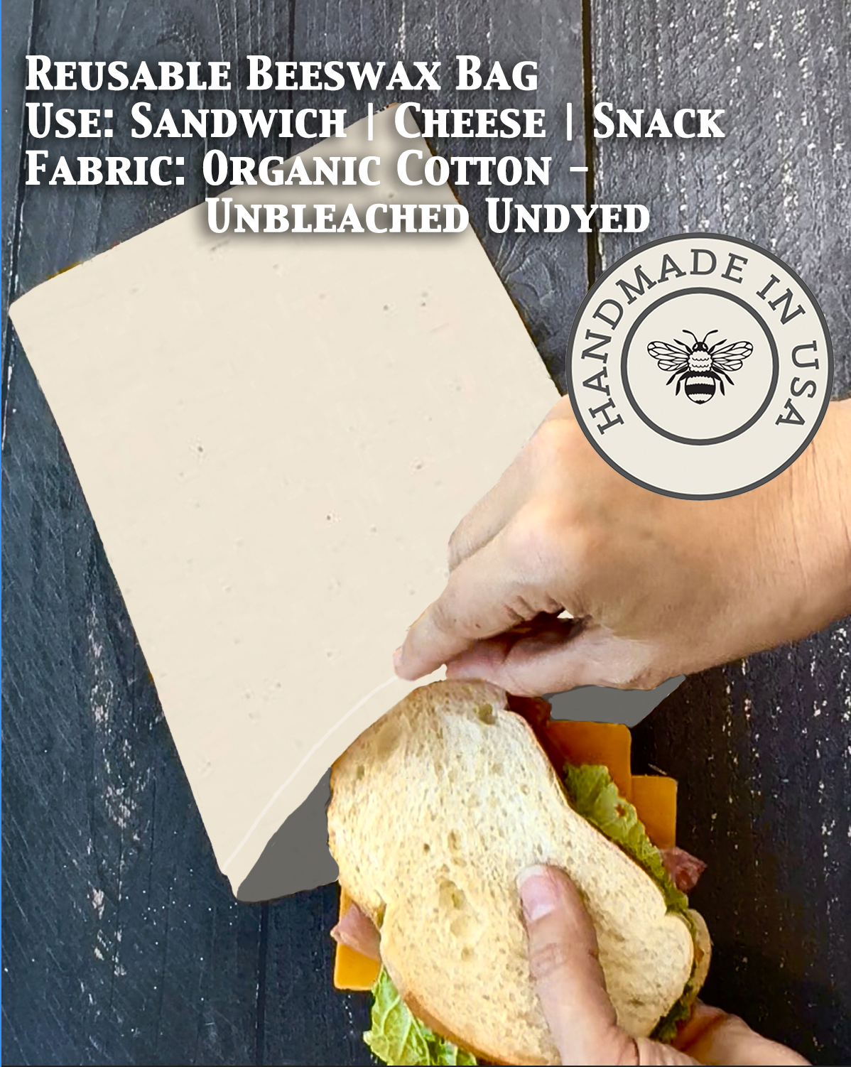 Beeswax Snack Bag | Reusable Food Storage-zoom-12