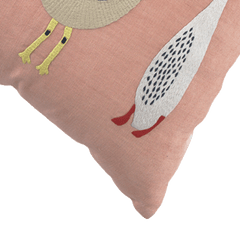 Hand Embroidered Birds Pillow Cover | 20" x 20" - Aware House