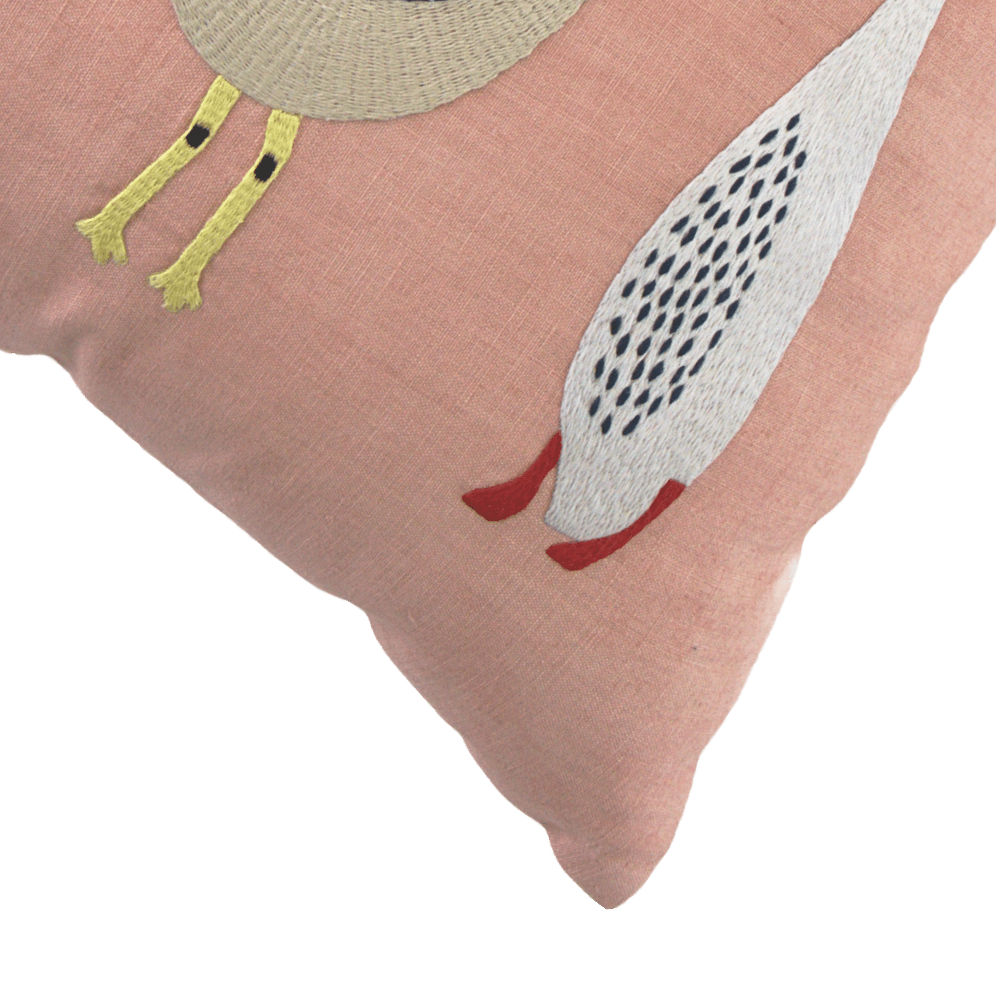 Hand Embroidered Birds Pillow Cover | 20" x 20" - Aware House