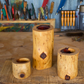 Western Red Cedar Wooden Candle Holders Set