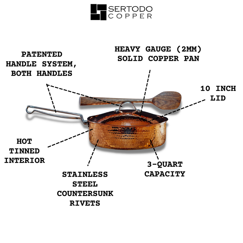 Copper Sauté Pan with Lid-zoom-