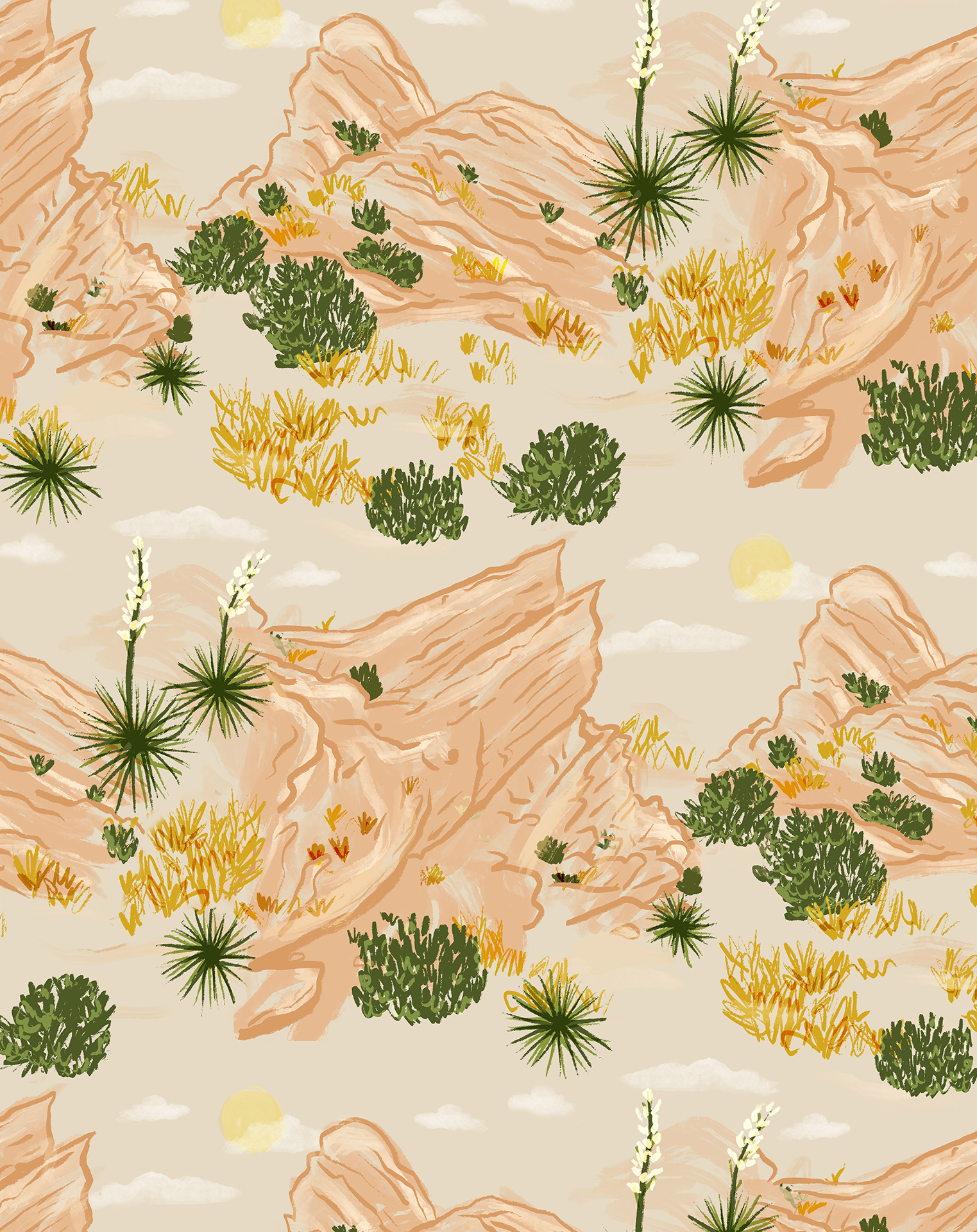 Vasquez Wallpaper, tan & peach-zoom-2