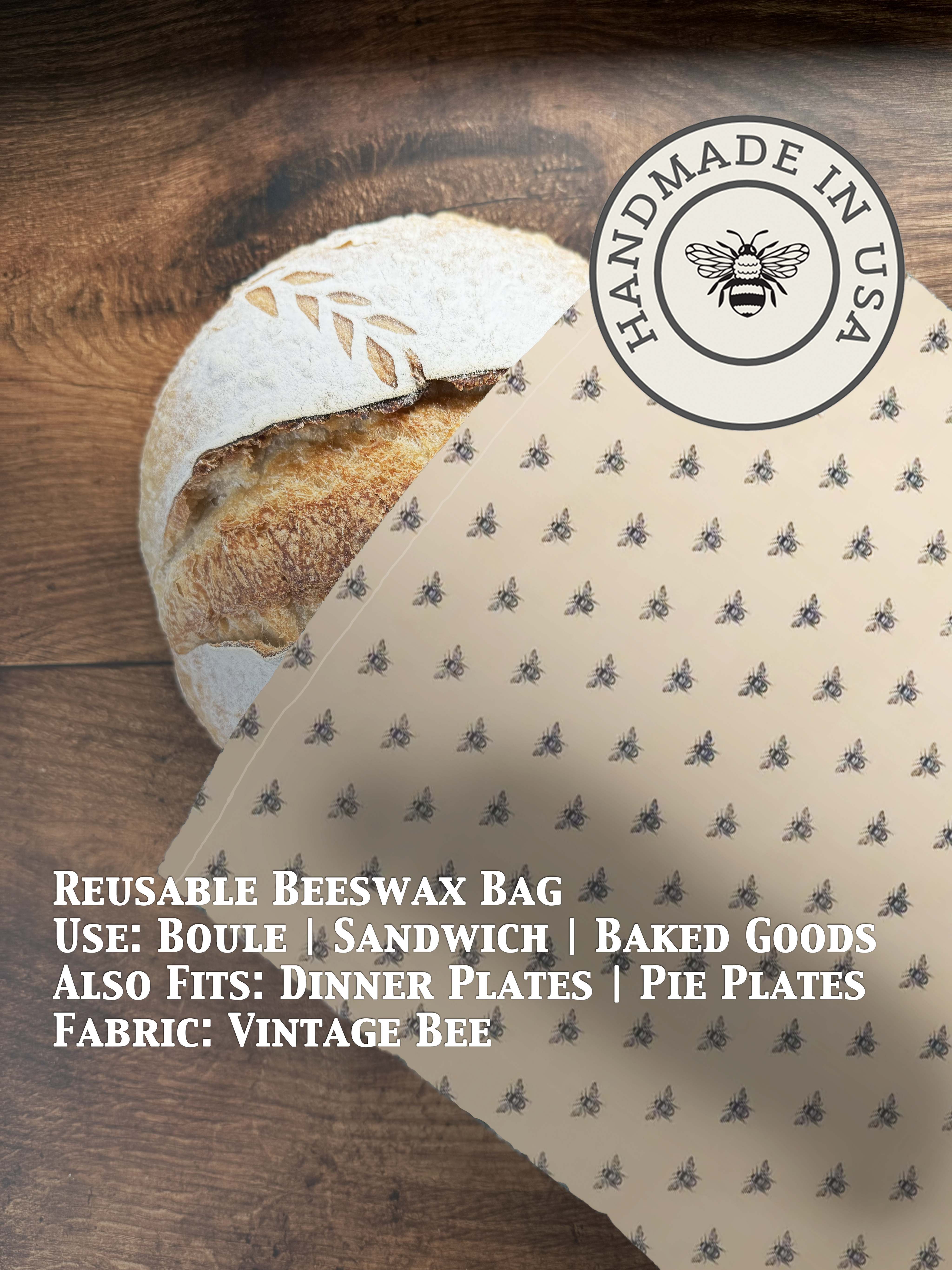 Beeswax Bread Bag | Reusable Cotton Food Storage Bag-zoom-8