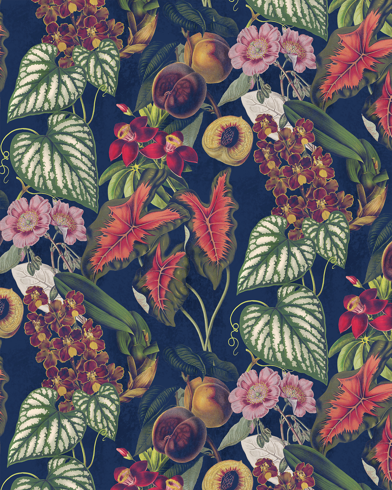 Cali Tropicale Wallpaper, navy-2