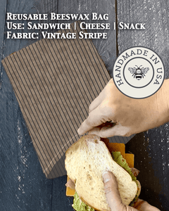Beeswax Snack Bag | Reusable Food Storage - Aware House - Five Oaks Farm - 
