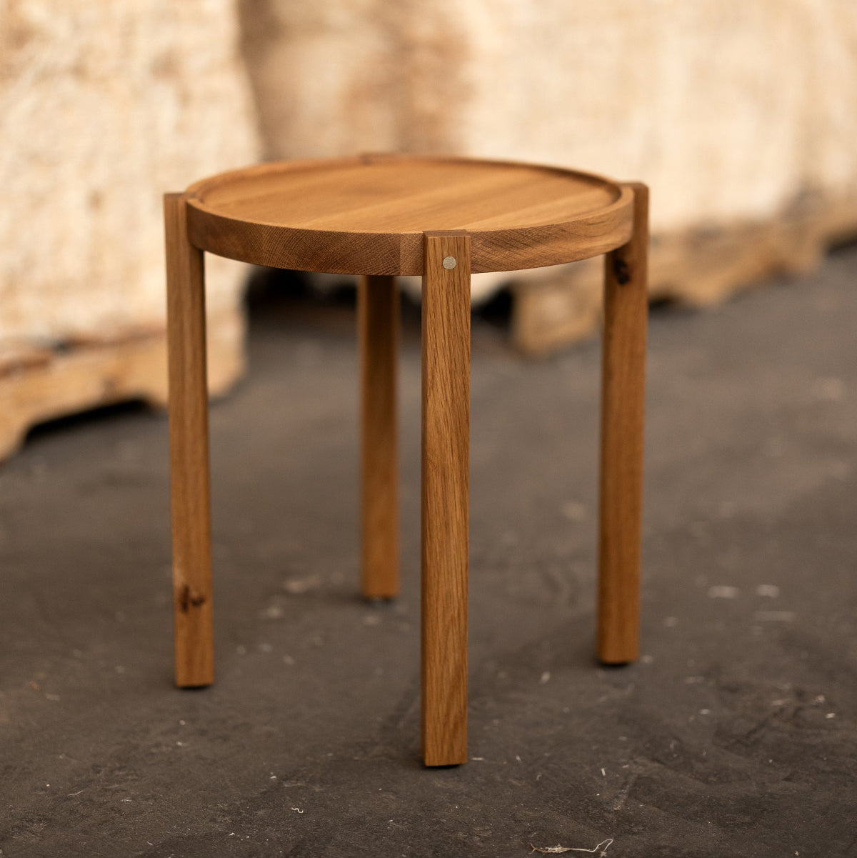 Waverly Side Table | Modern Round Wood Side Table with Metal Details-zoom-20
