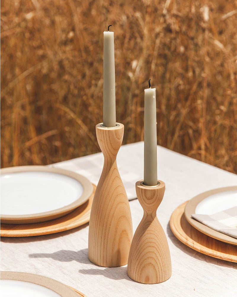 Pantry Wooden Candlestick Holder-zoom-